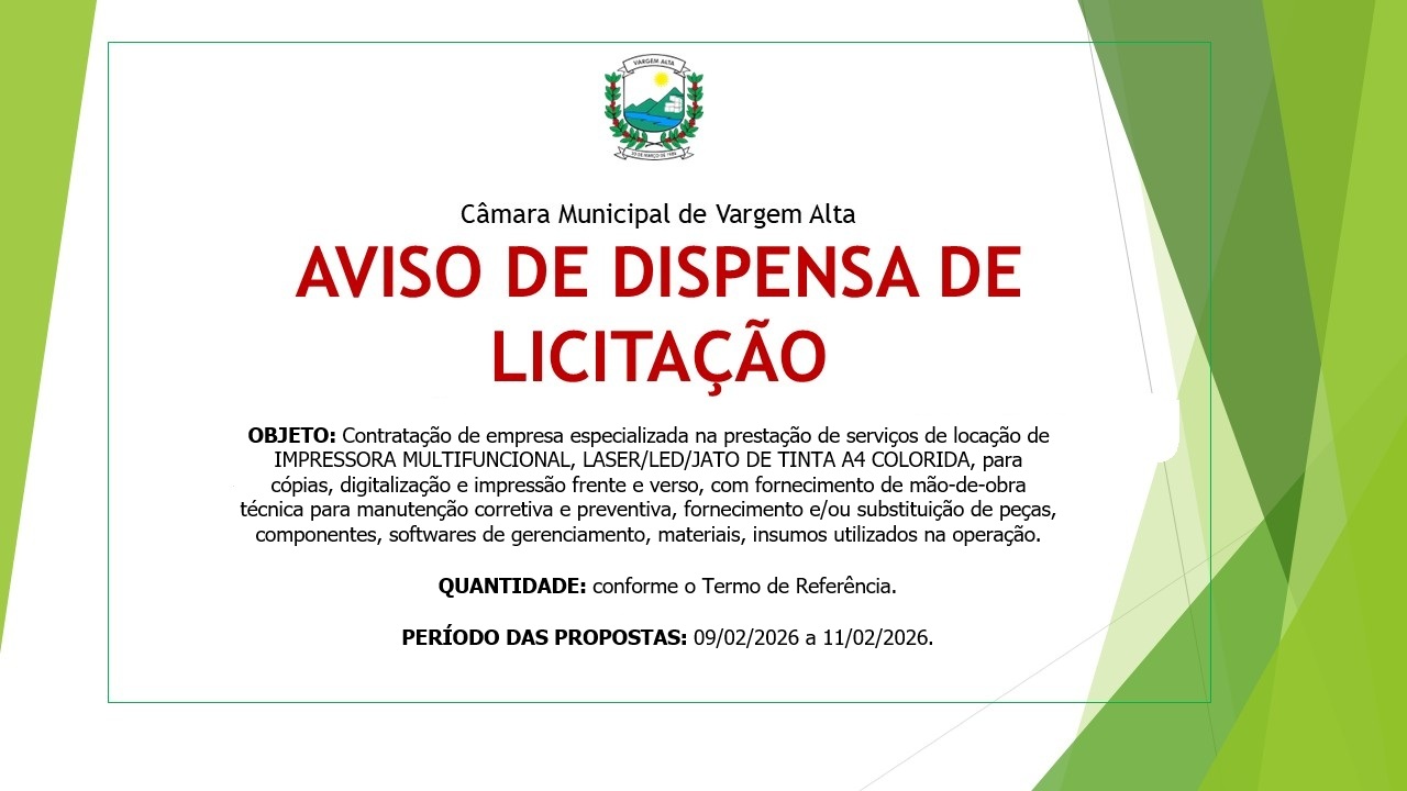 AVISO DE DISPENSA DE LICITAÇÃO N.º 05/2026