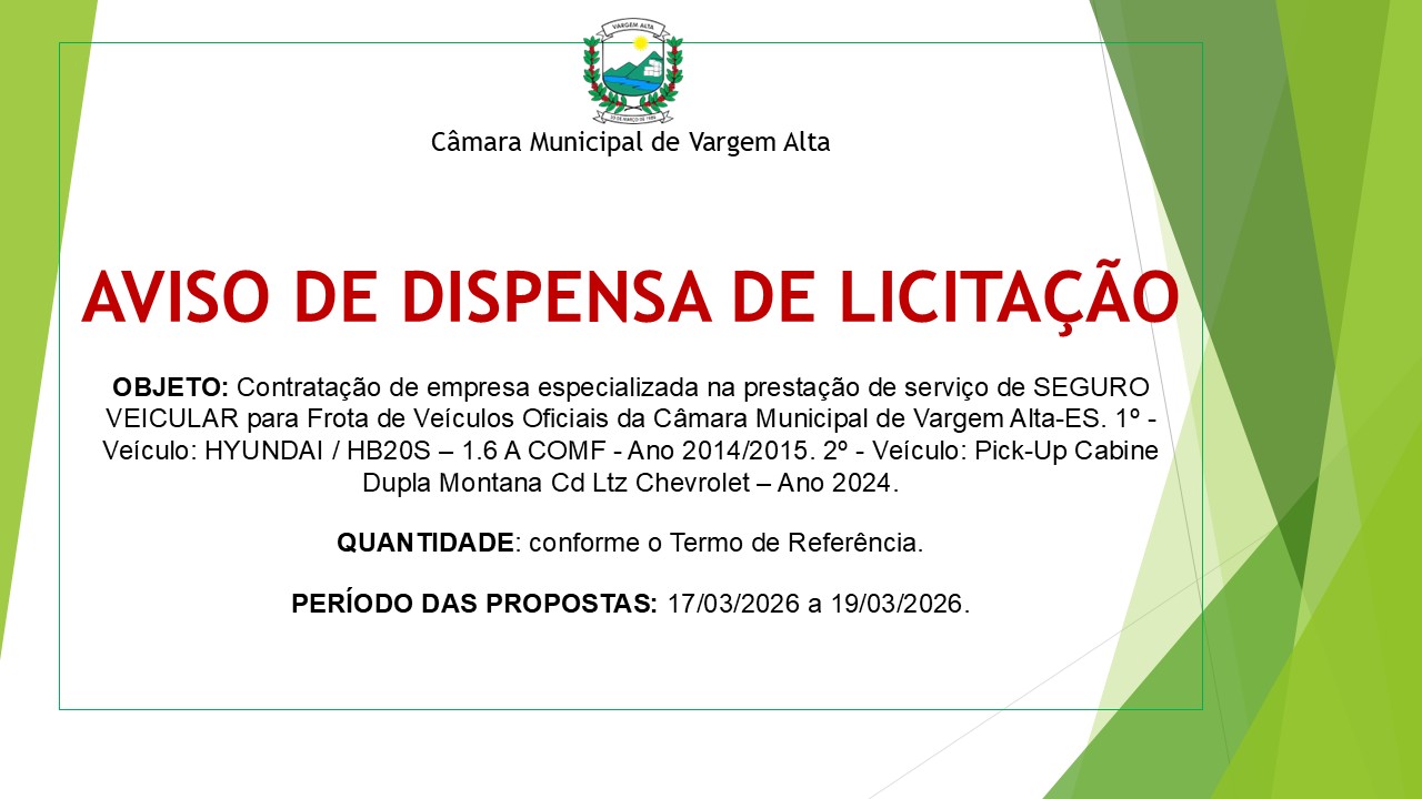 AVISO DE DISPENSA DE LICITAÇÃO N.º 10/2026