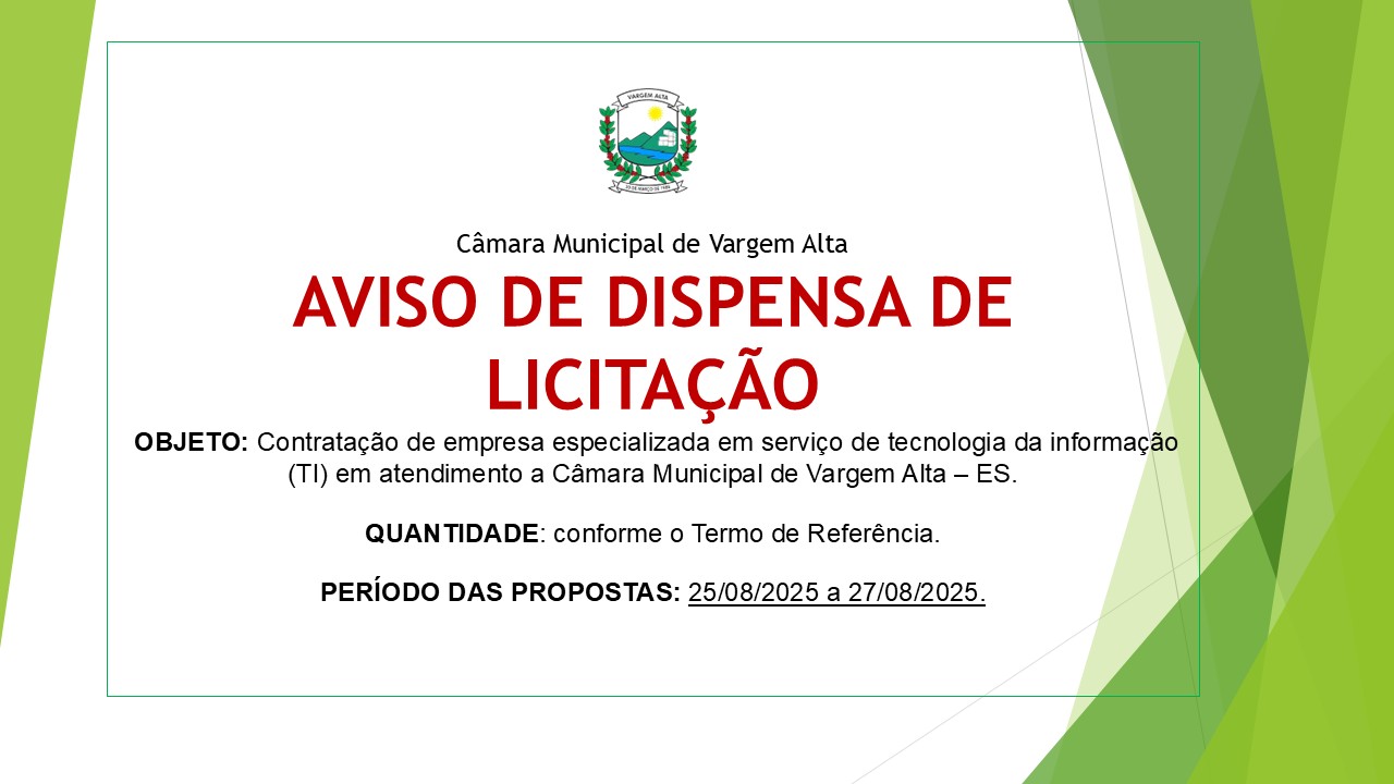 AVISO DE DISPENSA DE LICITAÇÃO N.º 18/2025