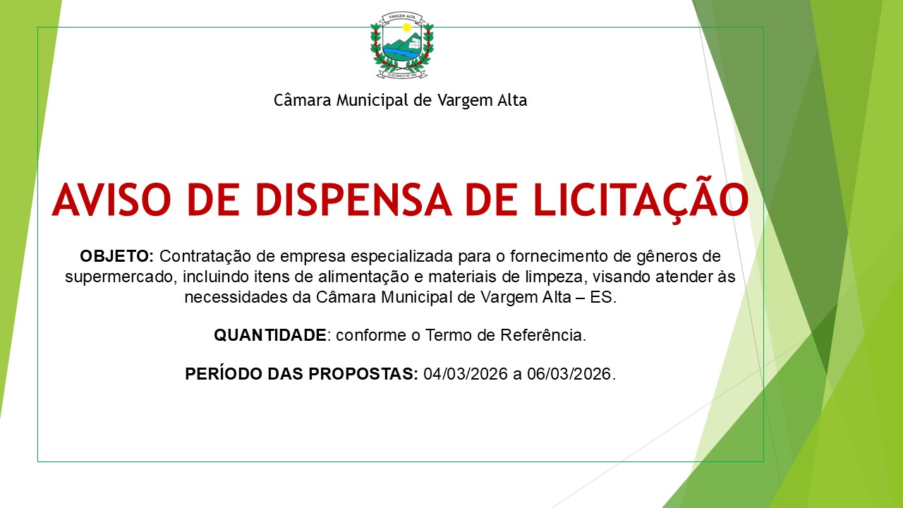 AVISO DE DISPENSA DE LICITAÇÃO N.º 09/2026