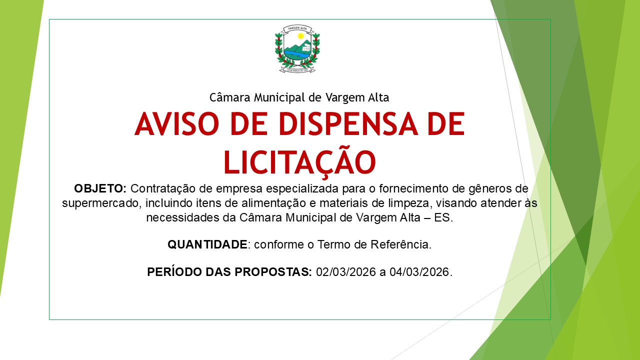 AVISO DE DISPENSA DE LICITAÇÃO N.º 09/2026