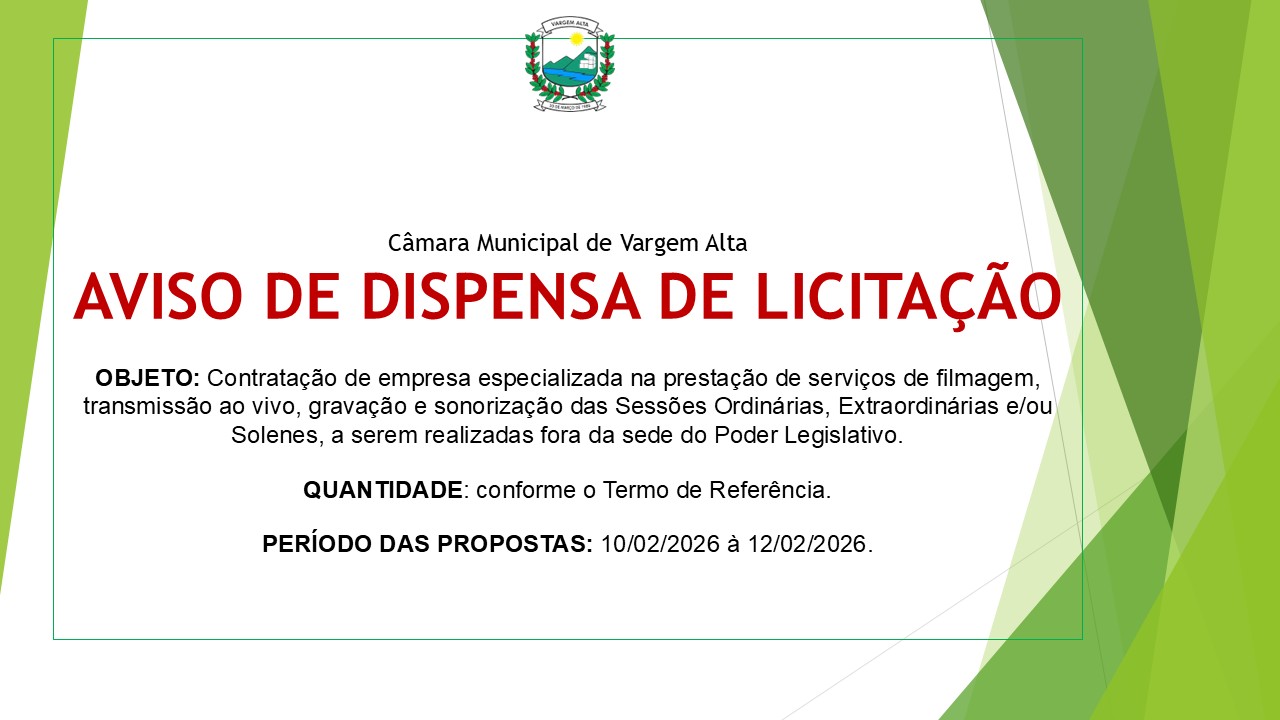 AVISO DE DISPENSA DE LICITAÇÃO N.º 07/2026