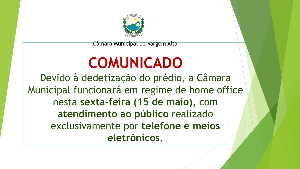 ALTERAÇÃO DE EXPEDIENTE NESTA SEXTA-FEIRA, 15 DE MAIO DE 2026