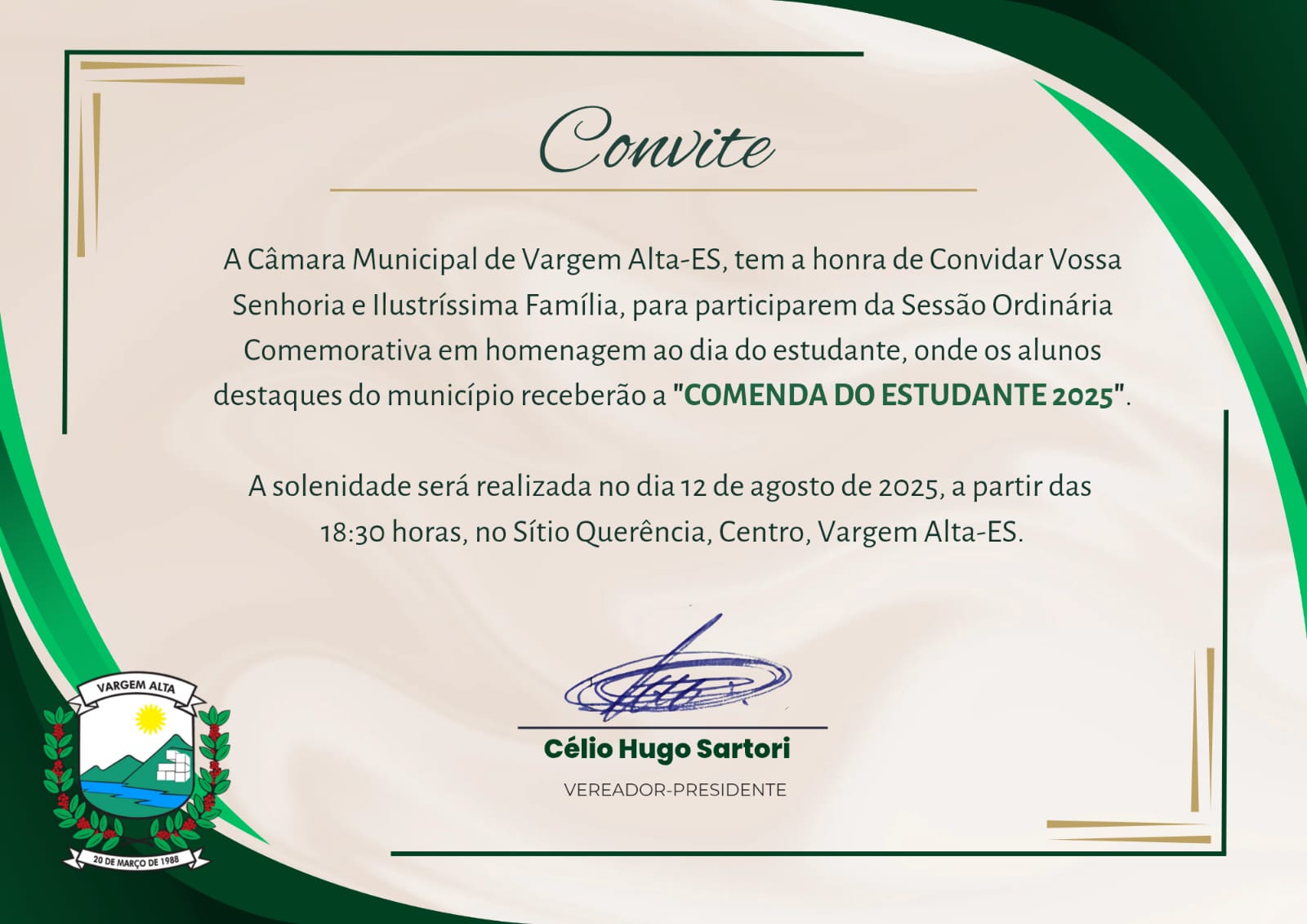 Comenda do Estudante 2025