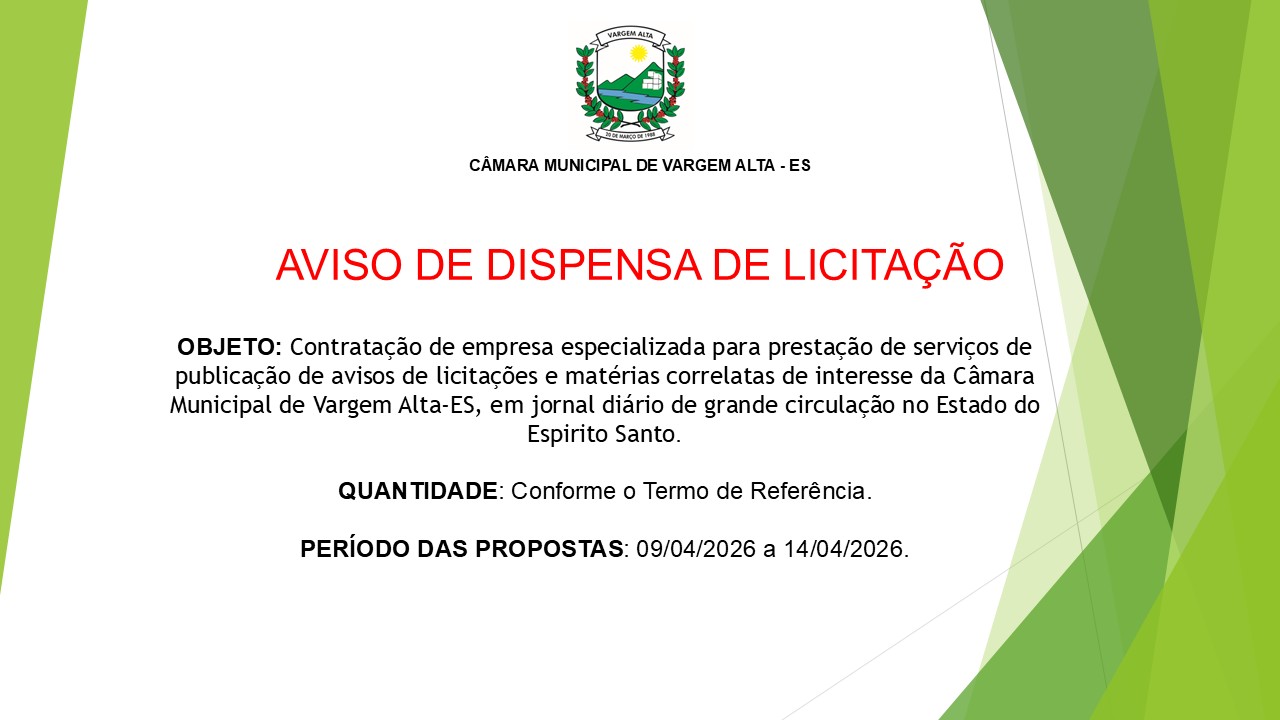AVISO DE DISPENSA DE LICITAÇÃO N.º 11/2026