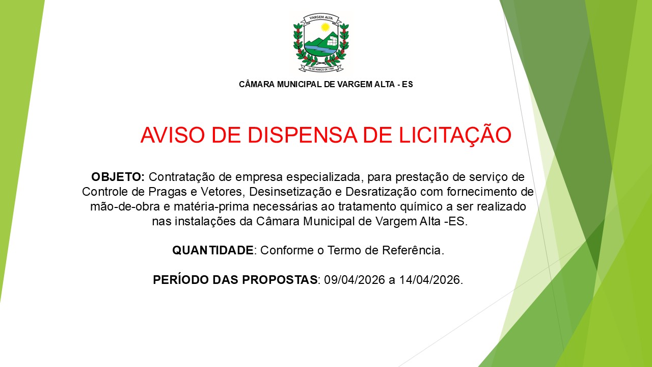 AVISO DE DISPENSA DE LICITAÇÃO N.º 12/2026
